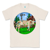 Natural Christmas Charolais Bull And Barnyard Classic Tee - RanaPortraitStore