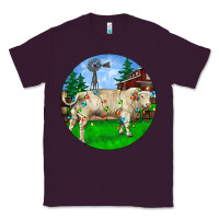 Plum Christmas Charolais Bull And Barnyard Classic Tee - RanaPortraitStore