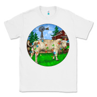White Christmas Charolais Bull And Barnyard Classic Tee - RanaPortraitStore