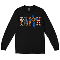 Black American Flag Faith Long Sleeve Tee - Jasminsmagicworld