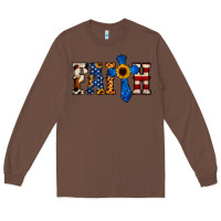 Chestnut American Flag Faith Long Sleeve Tee - Jasminsmagicworld