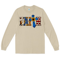 Mushroom American Flag Faith Long Sleeve Tee - Jasminsmagicworld