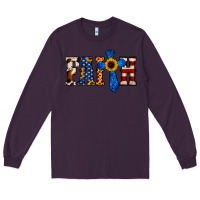 Plum American Flag Faith Long Sleeve Tee - Jasminsmagicworld