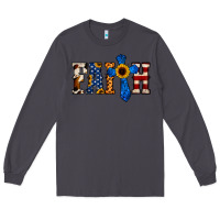 Smoke American Flag Faith Long Sleeve Tee - Jasminsmagicworld