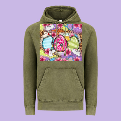 Easter Eggs Nurse Vintage Hoodie Designed By Oliviacreatesart