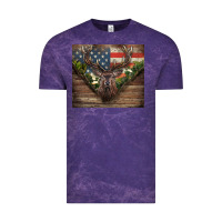 Cloud Purple usa deer hunting Vintage Tee - CowGirlArtShop