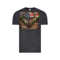 Vintage Black usa deer hunting Vintage Tee - CowGirlArtShop