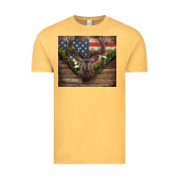 Vintage Mustard usa deer hunting Vintage Tee - CowGirlArtShop