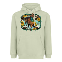 Matcha western rodeo horse cowhide sunflowers Heavyweight Hoodie - BarkalooDesign