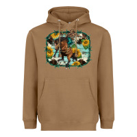 Toasted Coconut western rodeo horse cowhide sunflowers Heavyweight Hoodie - BarkalooDesign