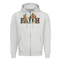 Dove Grey faith cross and butterfly with sunflower leopard and roses Zipper Hoodie - Artiststas