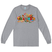 Heather Grey Cinco de mayo Teacher Long Sleeve Tee - FaDigitalArtStudio