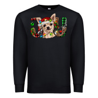 Black christmas chihuahua joy Premium Sweatshirt - BarkalooDesign