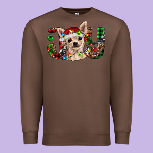 Christmas Chihuahua Joy Premium Sweatshirt Designed By Barkaloodesign