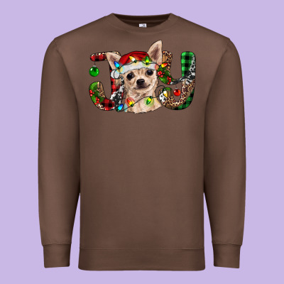 Christmas Chihuahua Joy Premium Sweatshirt Designed By Barkaloodesign
