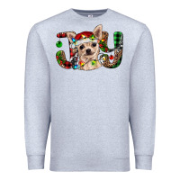 Heather Grey christmas chihuahua joy Premium Sweatshirt - BarkalooDesign