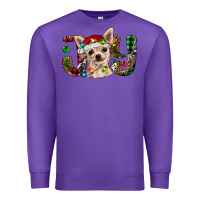 Purple christmas chihuahua joy Premium Sweatshirt - BarkalooDesign