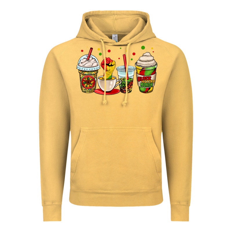 Juneteenth Bhm Coffee Cups Vintage Hoodie by OliviaCreatesArt | Teevron
