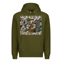 Army Green Easter Premium Hoodie - CowhideDigitalArt