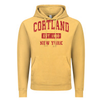 Vintage Mustard Cortland New York NY Vintage Sports Design Red Design Sweat Vintage Hoodie - longCreatives