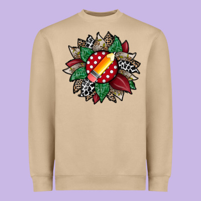 Teacher Sunflower Heavyweight Sweatshirt Designed By Racoondesign