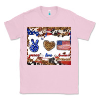 Bubblegum Pink peace love america Classic Tee - TumblerDesignByShophia