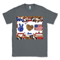 Charcoal Heather peace love america Classic Tee - TumblerDesignByShophia
