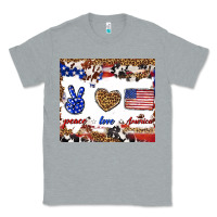 Heather Grey peace love america Classic Tee - TumblerDesignByShophia