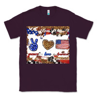 Plum peace love america Classic Tee - TumblerDesignByShophia