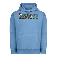 Pigment Pebble Blue believe Christmas tree Urban Hoodie - AdoDesignShop
