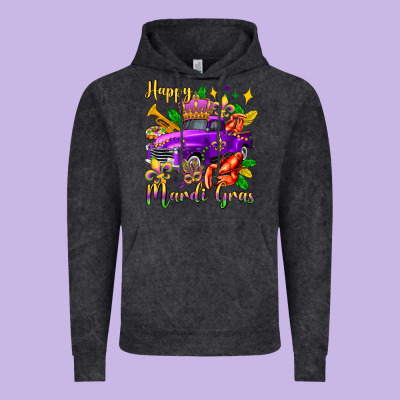 Happy Mardi Gras Truck Olivia Vintage Hoodie Designed By Oliviacreatesart