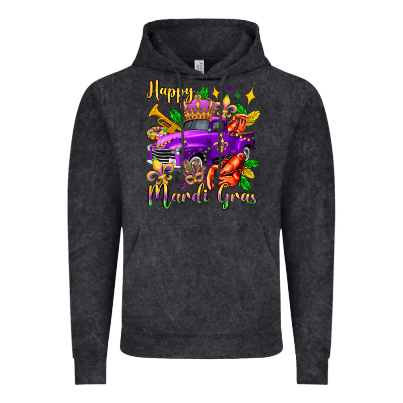 Happy Mardi Gras Truck Olivia Vintage Hoodie by OliviaCreatesArt | Teevron
