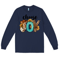 Navy Western Choose Joy Long Sleeve Tee - FaDigitalArtStudio
