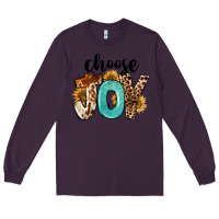 Plum Western Choose Joy Long Sleeve Tee - FaDigitalArtStudio