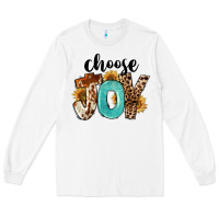 White Western Choose Joy Long Sleeve Tee - FaDigitalArtStudio