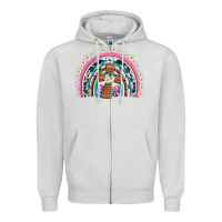 Dove Grey easter cross daisy egg rainbow Zipper Hoodie - Artiststas