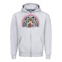 Heather Grey easter cross daisy egg rainbow Zipper Hoodie - Artiststas