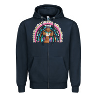 Navy easter cross daisy egg rainbow Zipper Hoodie - Artiststas