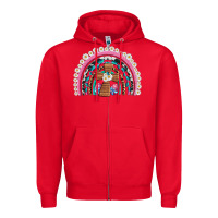 Red easter cross daisy egg rainbow Zipper Hoodie - Artiststas