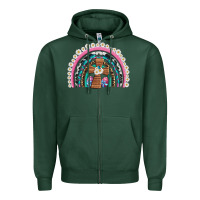 Sports Green easter cross daisy egg rainbow Zipper Hoodie - Artiststas