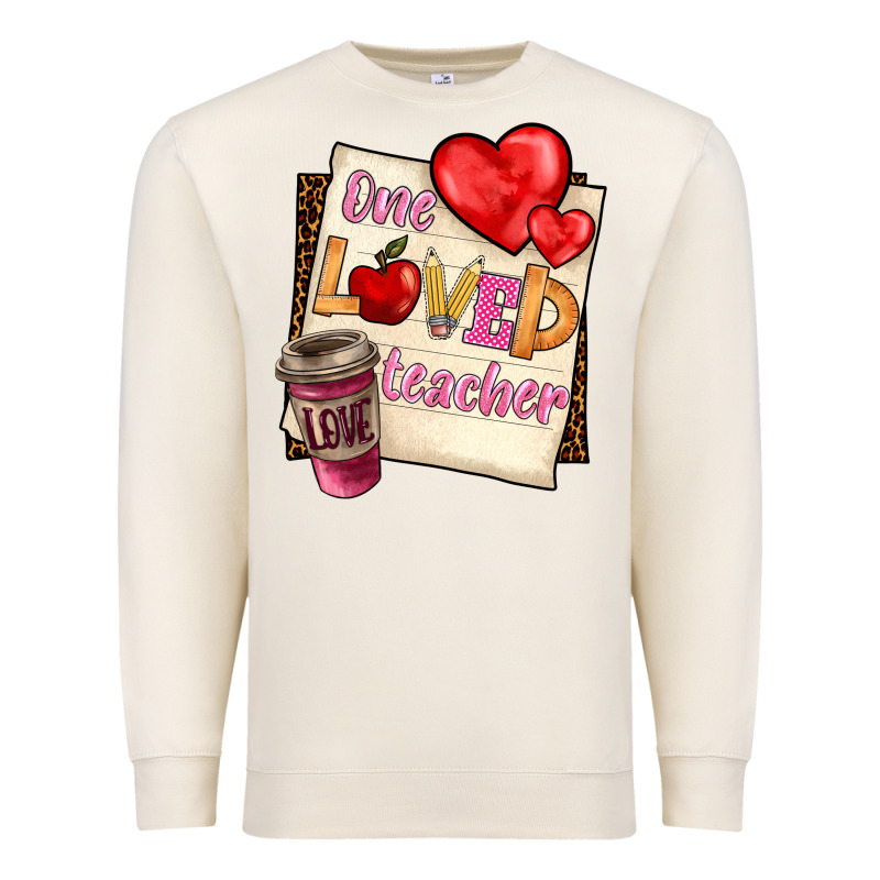 One Loved Teacher Premium Sweatshirt by BarkalooDesign | Teevron