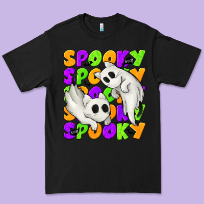 Spooky With Ghost Cats Premium Tee Designed By Texasbilliewilder