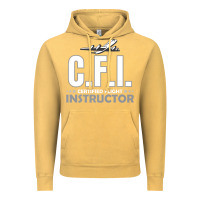 Vintage Mustard CFI CFI Certified Flight Pilot Gift CFI Flying Instructor Vintage Hoodie - longCreatives