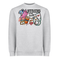 Heather Grey nursing in my heart Heavyweight Sweatshirt - RacoonDesign