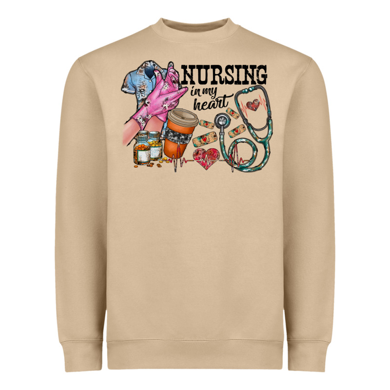 Nursing In My Heart Heavyweight Sweatshirt by RacoonDesign | Teevron