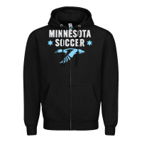 Black Minnesota Soccer Fan Gear  FC , United T Zipper Hoodie - longCreatives