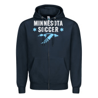Navy Minnesota Soccer Fan Gear  FC , United T Zipper Hoodie - longCreatives