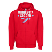 Red Minnesota Soccer Fan Gear  FC , United T Zipper Hoodie - longCreatives