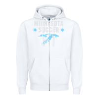 White Minnesota Soccer Fan Gear  FC , United T Zipper Hoodie - longCreatives
