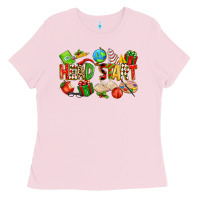 Bubblegum Pink christmas head start Ladies Tee - texasbilliewilder